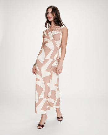LONG WRAP DRESS MOCHA VELLINE