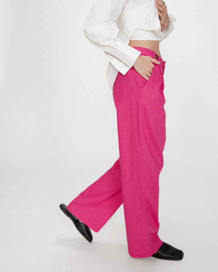 LINEN AND COTTON SUIT FUCHSIA VELIZE