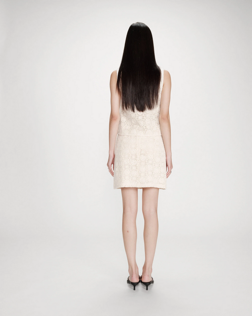 SHORT CROCHET SKIRT ECRU VICTORIA