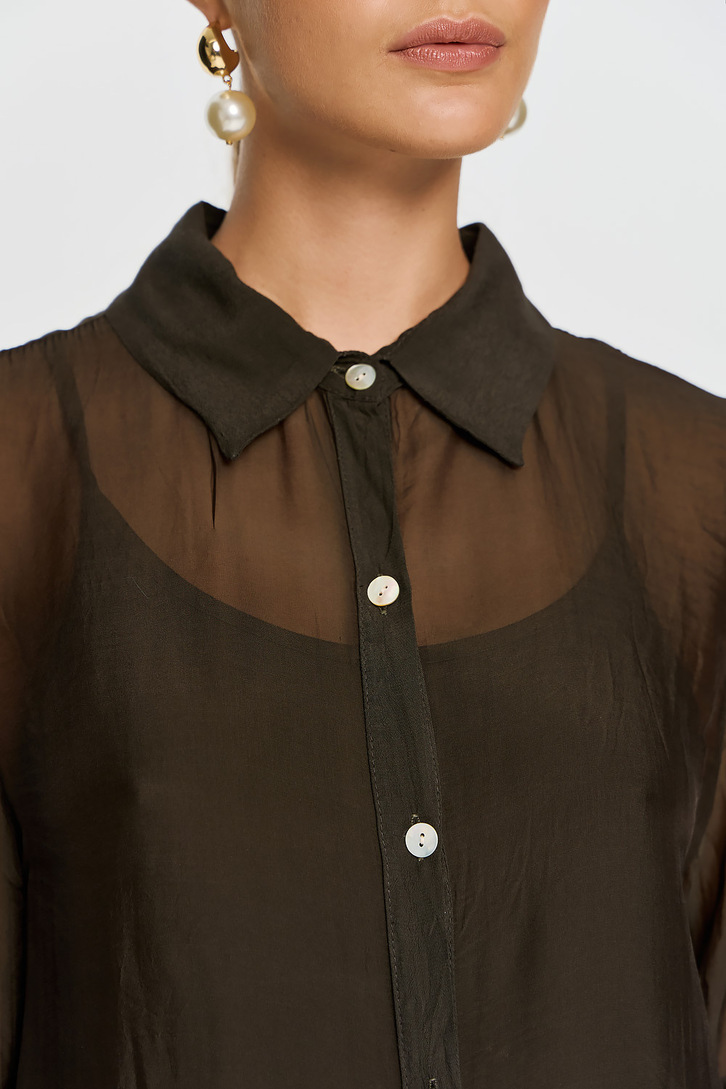 APHRODITE LONG SHIRT BROWN
