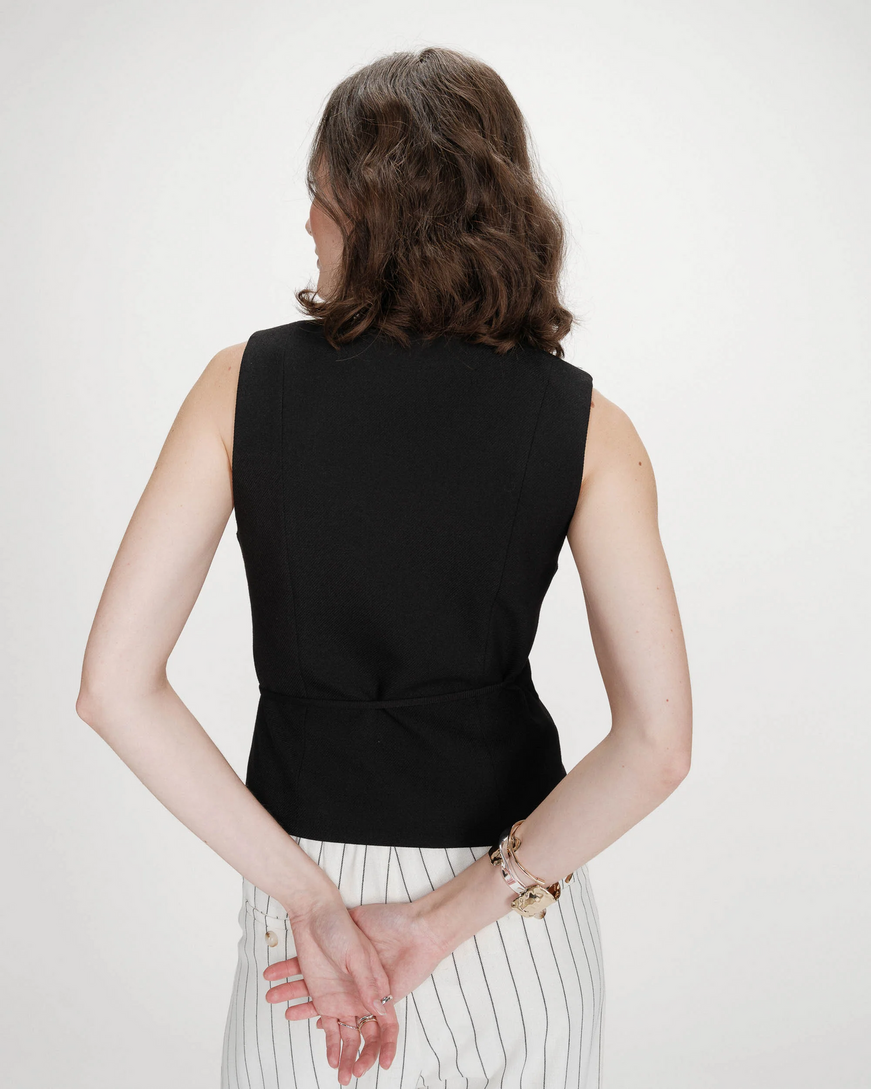 WRAP CARDIGAN NOIR VILMONT