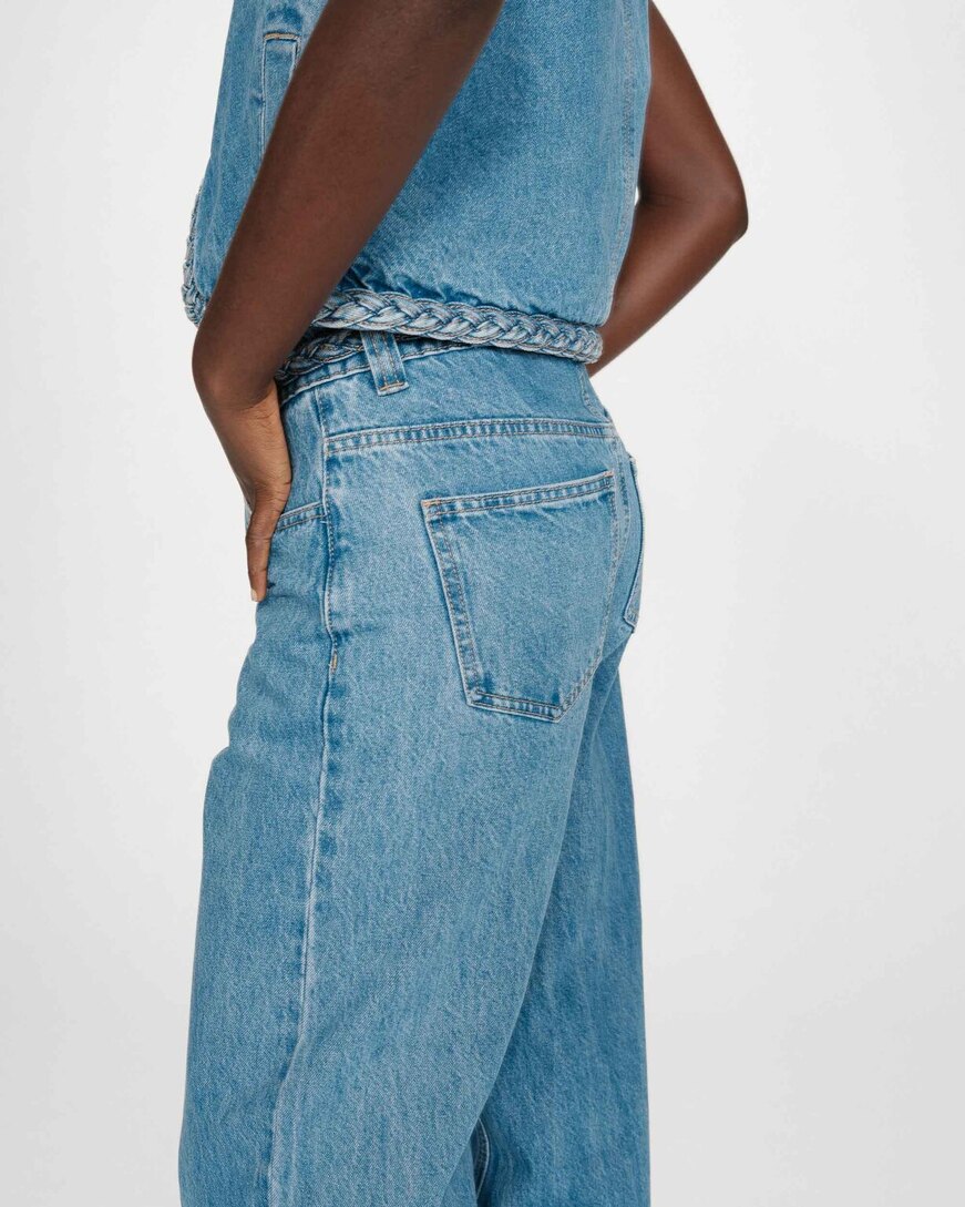HIGH-WAIST JEANS WITH BRAIDED BELT LIGHTBLUE JADEN,28