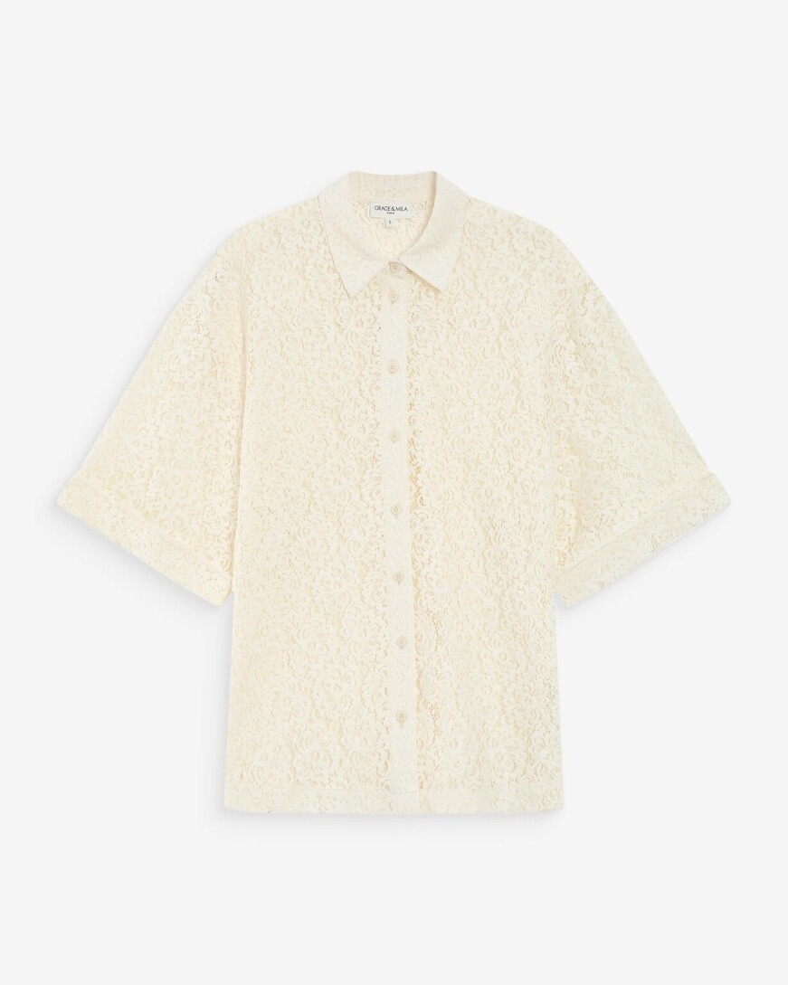 STAIGHT LACE SHIRT ECRU VENDEL