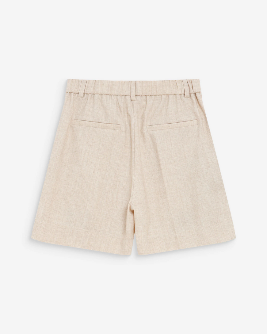 PLEATED STRAIGHT SHORTS SABLE VITE