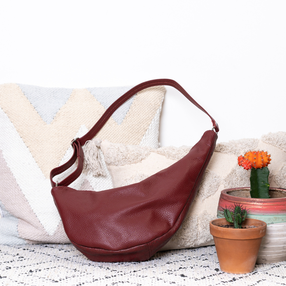 HANDMADE RED SHOULDER BAG ( BELT BAG PENY ) OPHELIA