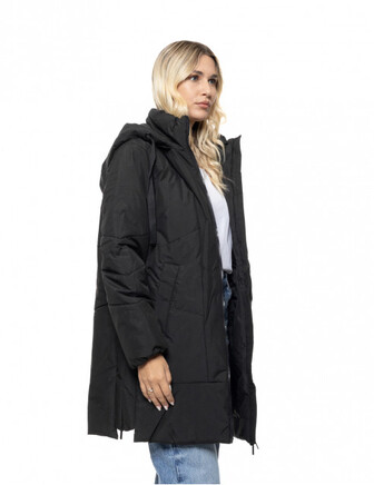 LONG PADDED JACKET WITH HOOD & ZIPPER