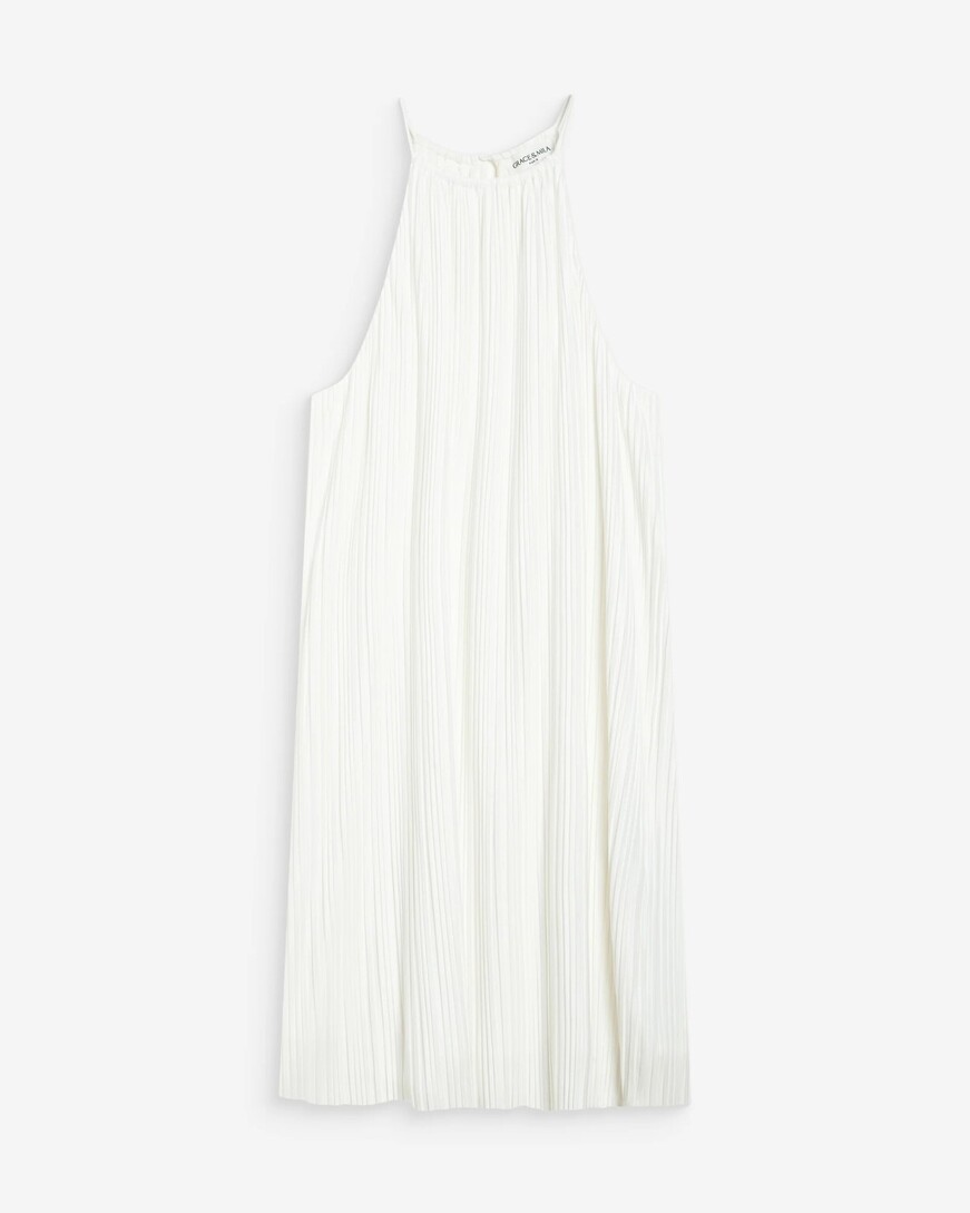 PLEATED SHORT DRESS IVOIRE WILONA