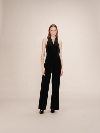  VELVET JUMPSUIT BLACK TAHARA GRACE&MILA