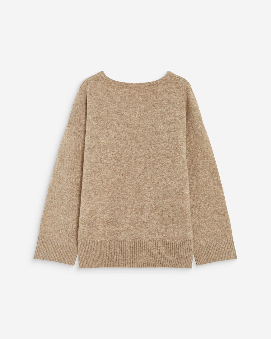 V-NECK KNIT SWEATER SABLE SALVADOR
