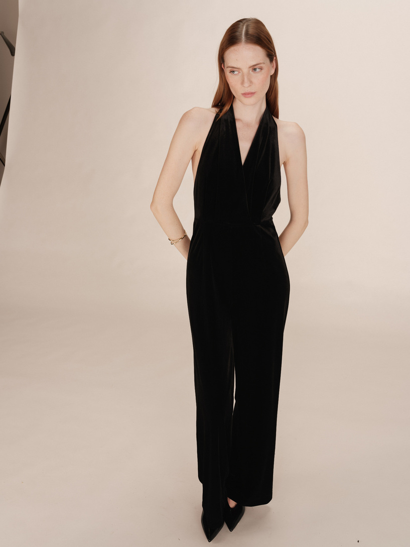 VELVET JUMPSUIT BLACK TAHARA GRACE&MILA