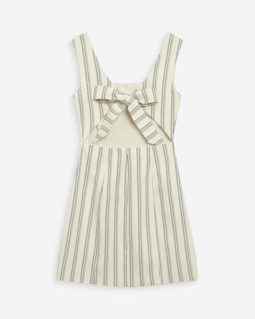 STRIPED SHORT DRESS WHITH OPEN BACK WEXANAS,S