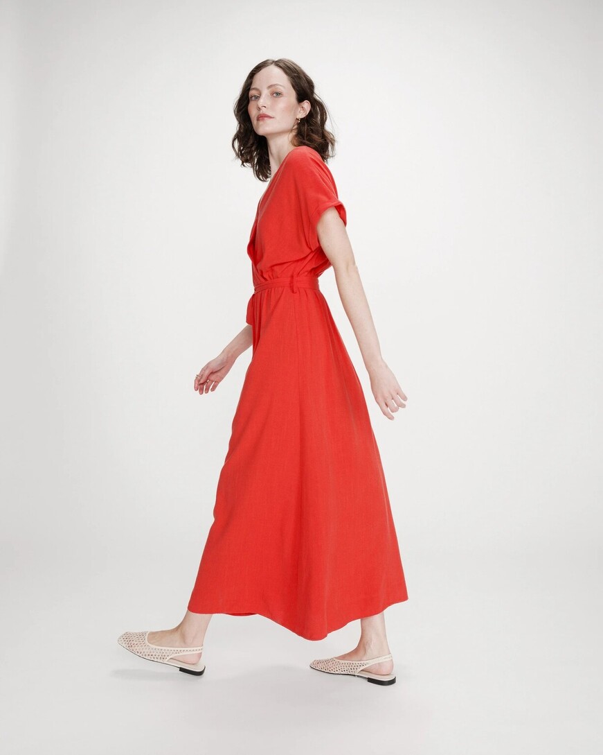 LONG WRAP DRESS SANGUINE POLLEN