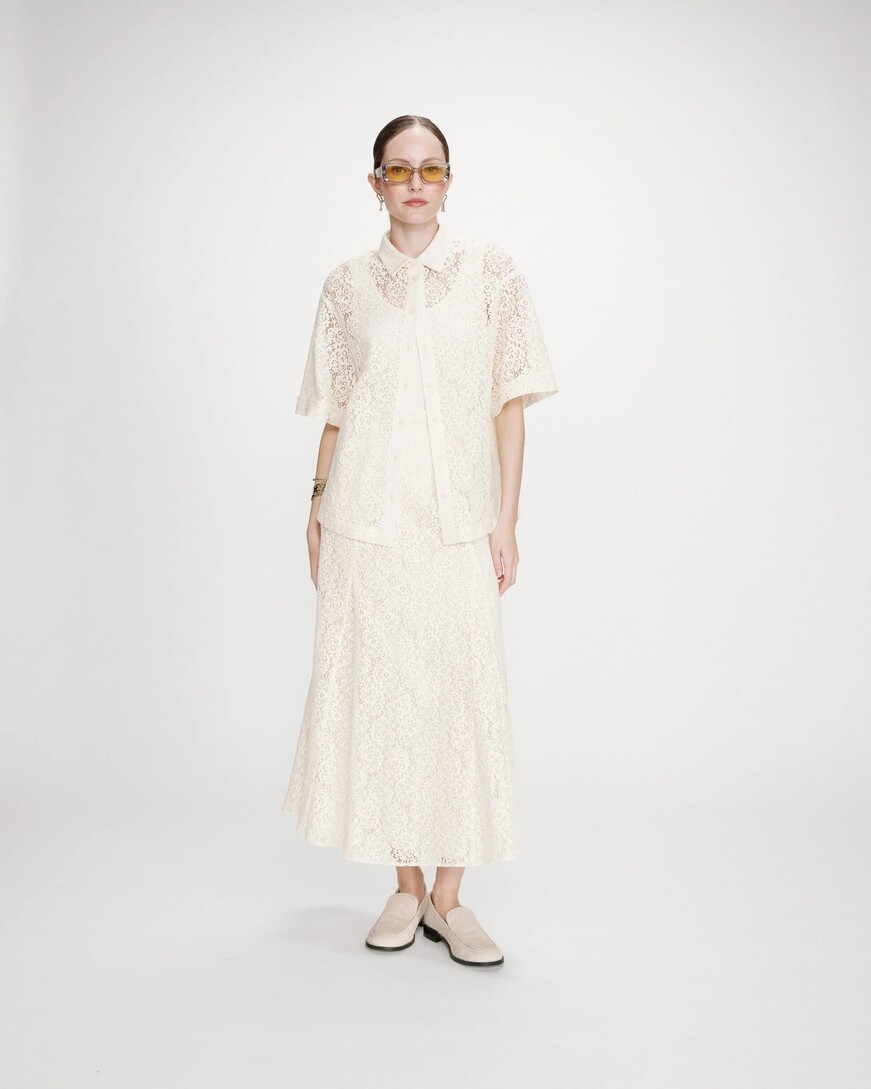 STAIGHT LACE SHIRT ECRU VENDEL