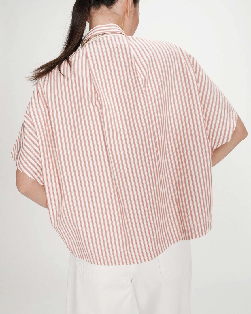  WIDE STRIPED SHIRT CORAL VERCIA