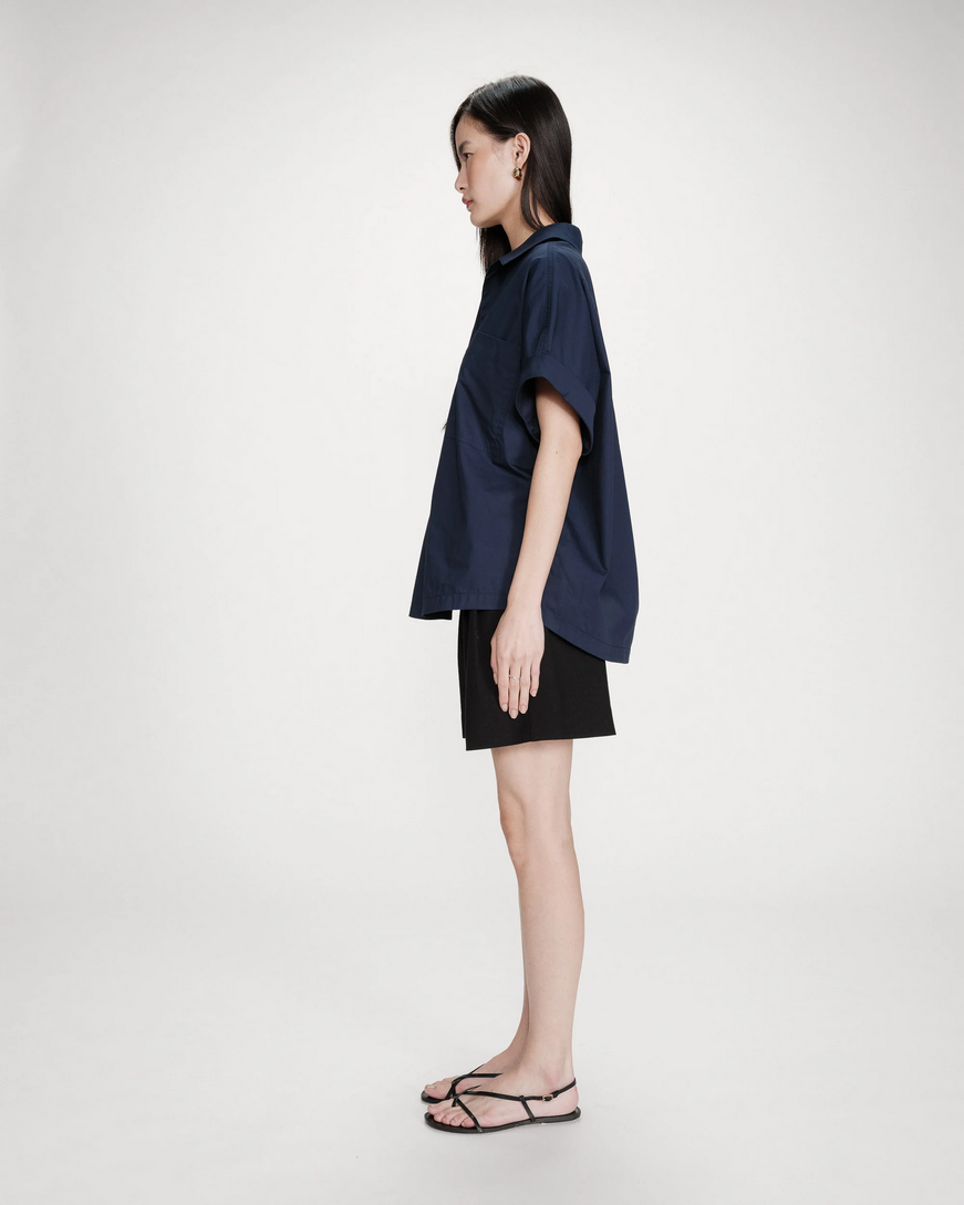LOOSE COTTON BLOUSE MARINE VERSIGNY