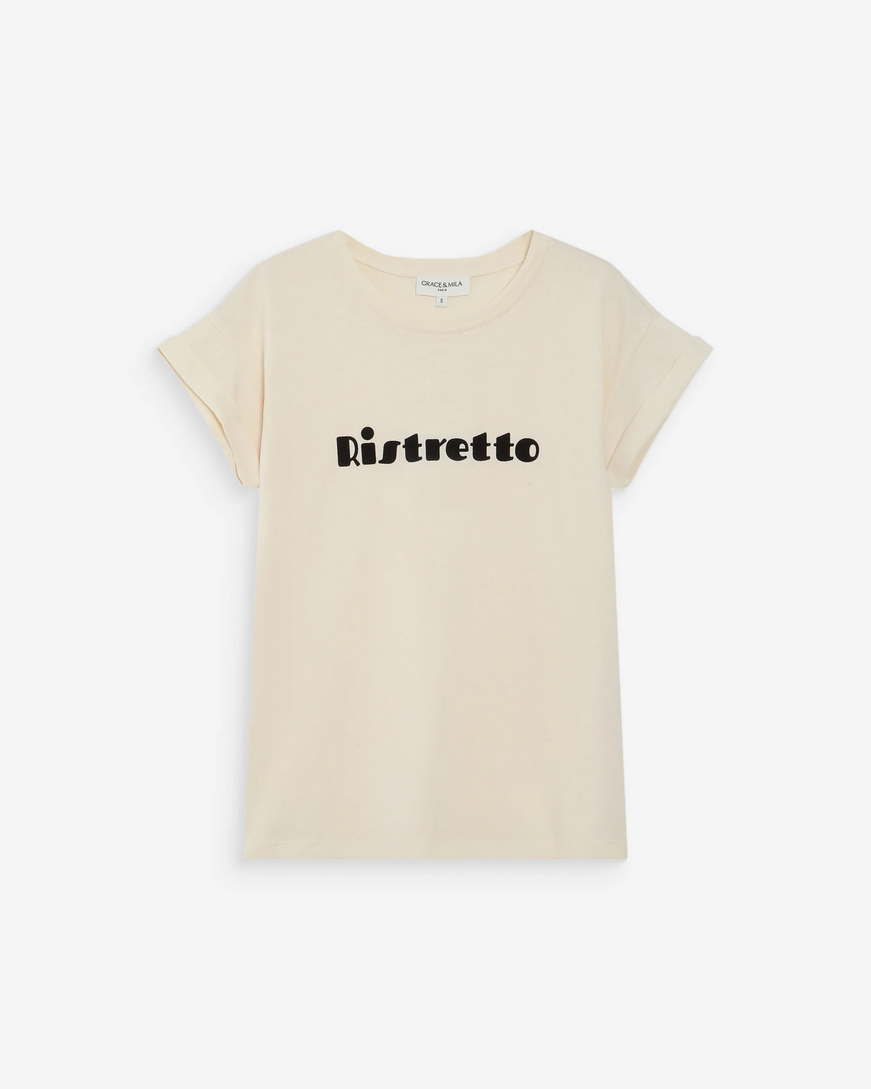 PRINTED MESSAGE T-SHIRT CHOCOLAT VICO,M