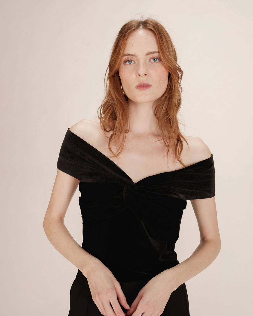 OFF SHOULDER BODYSUIT BLACK GRACE&MILA
