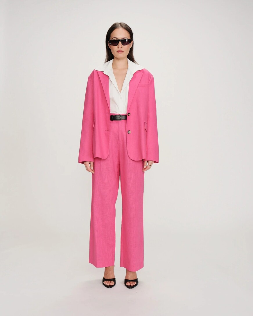 LINEN AND COTTON SUIT FUCHSIA VELIZE