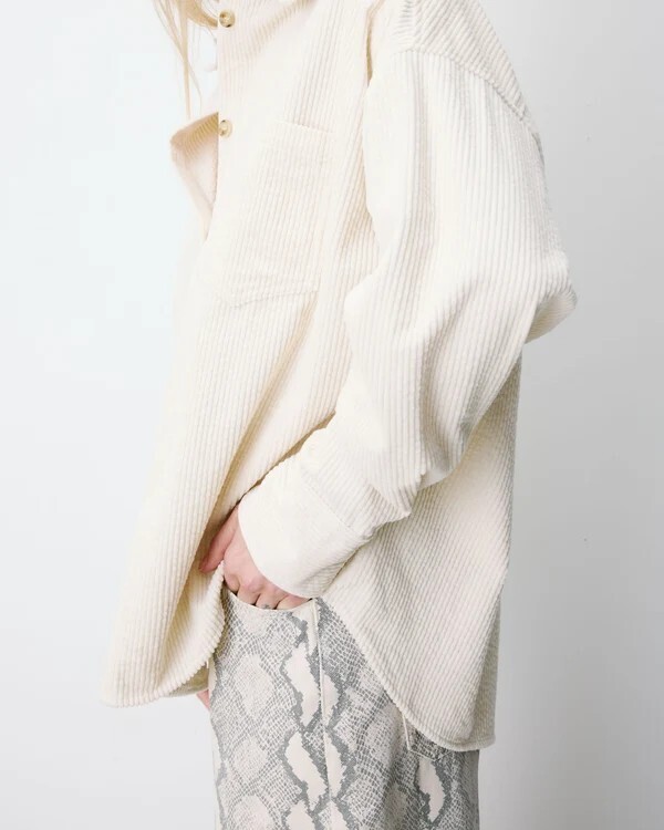 RELAXED CORDUROY SHIRT ECRU ANGE