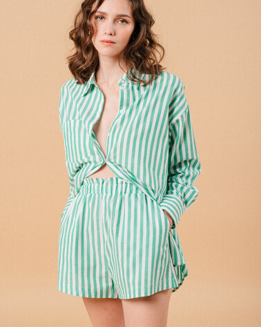 GREEN STRIPED SHORTS (MILO) GRACE&MILA,S