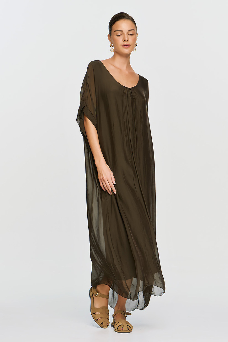 GAIA DRESS BROWN,os