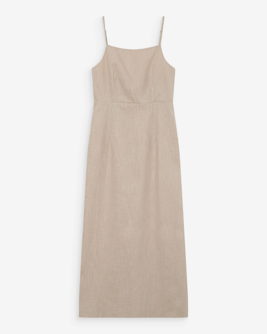 LONG LINEN DRESS SABLE VERANYS