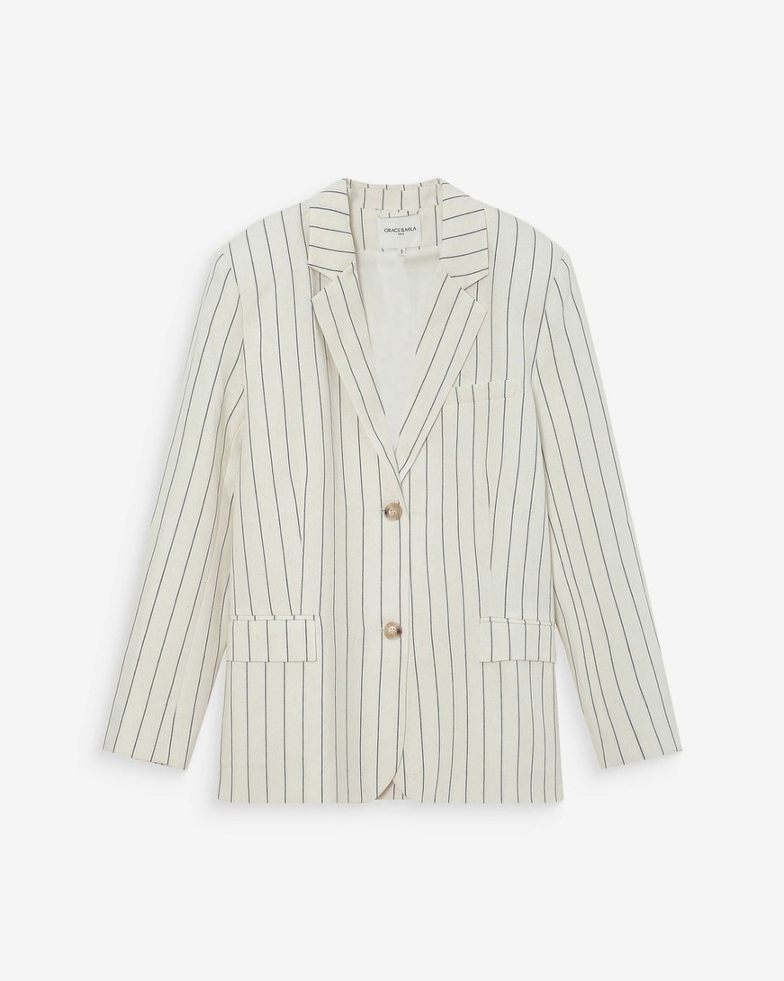  TWO-BUTTON PINSTRIPE SUIT WHITE VELVET