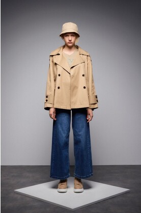 SHORT TRENCH COAT BEIGE