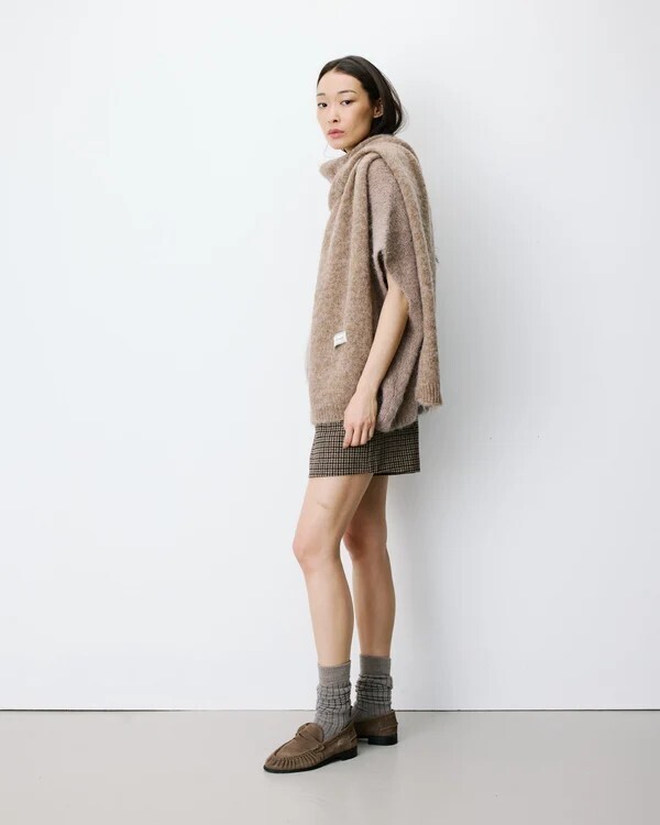 ALPACA WOOL-BLEND SCRAF MOCHA AGLAE