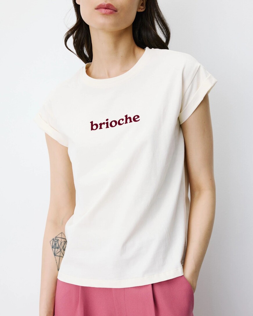 COTTON SHORT-SLEEVE SLOGAN T-SHIRT SABLE ATLAS