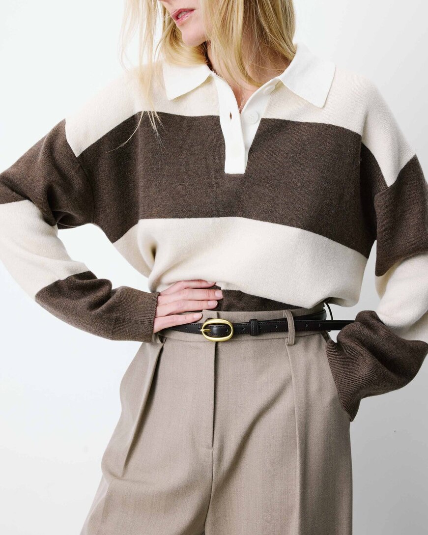 FAUX-LEATHER BELT CHOCOLAT ABEL