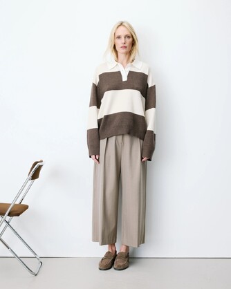 STRIPED POLO SWEATER SABLE ASTRE