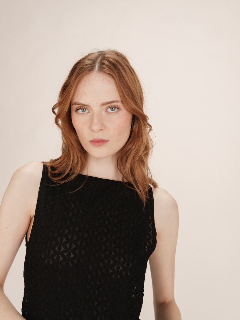 LACE T-SHIRT BLACK TENET GRACE&MILA,L