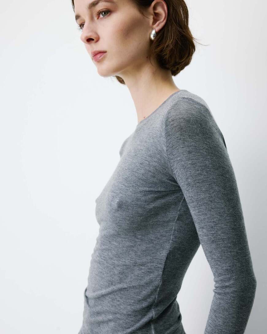 SECOND-SKIN CREW-NECK TOP ALKIAS