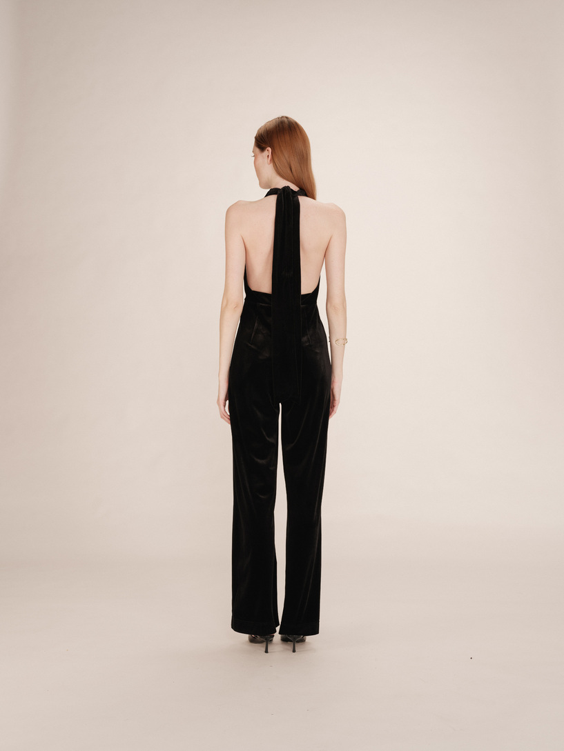 VELVET JUMPSUIT BLACK TAHARA GRACE&MILA