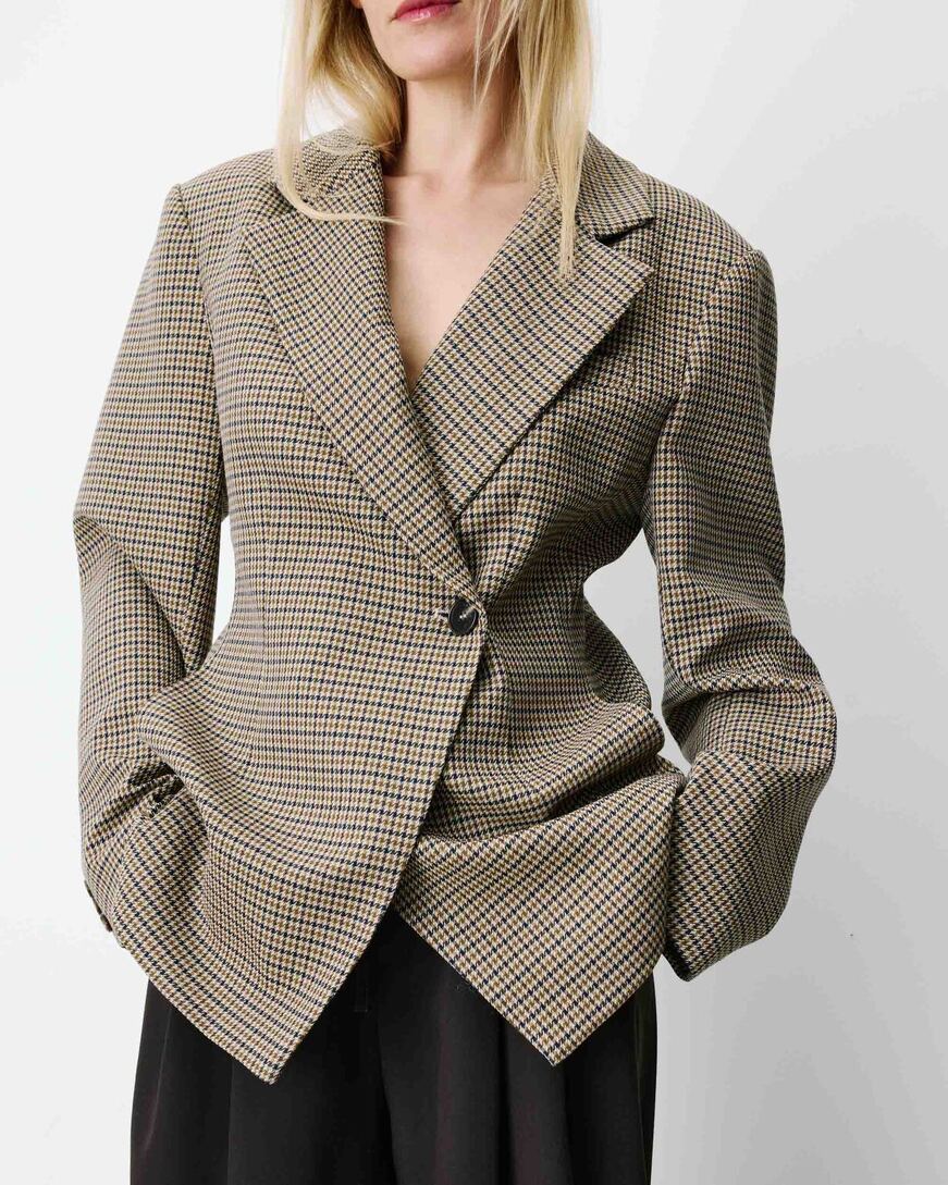 HOUNDSTOOTH SUIT BEIGE ALMOND