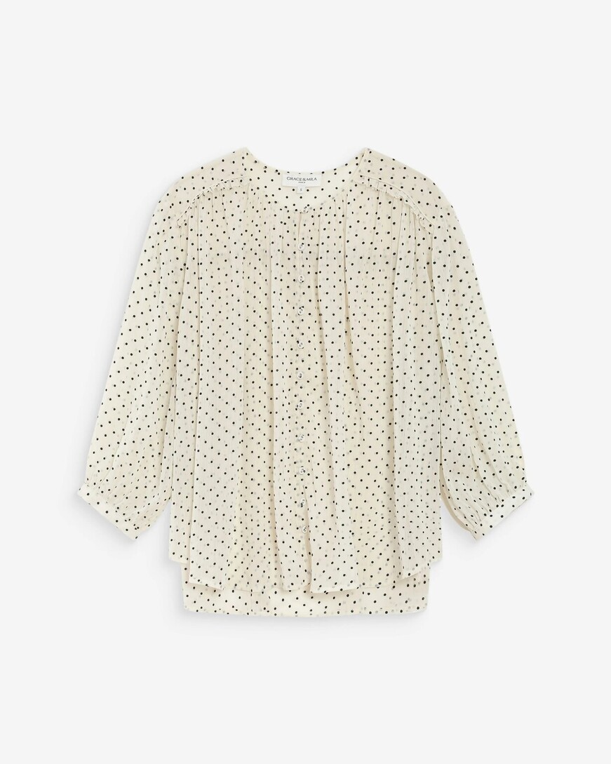 PUFFED POLKA DOT BLOUSE IVOIRE VALIANNA