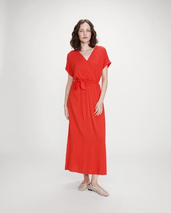 LONG WRAP DRESS SANGUINE POLLEN