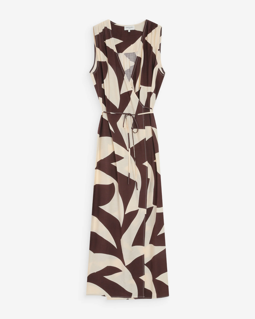 LONG WRAP DRESS CHOCOLAT VELLINE