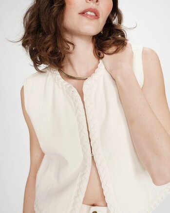 SLEEVELESS JACKET ECRU VERONA