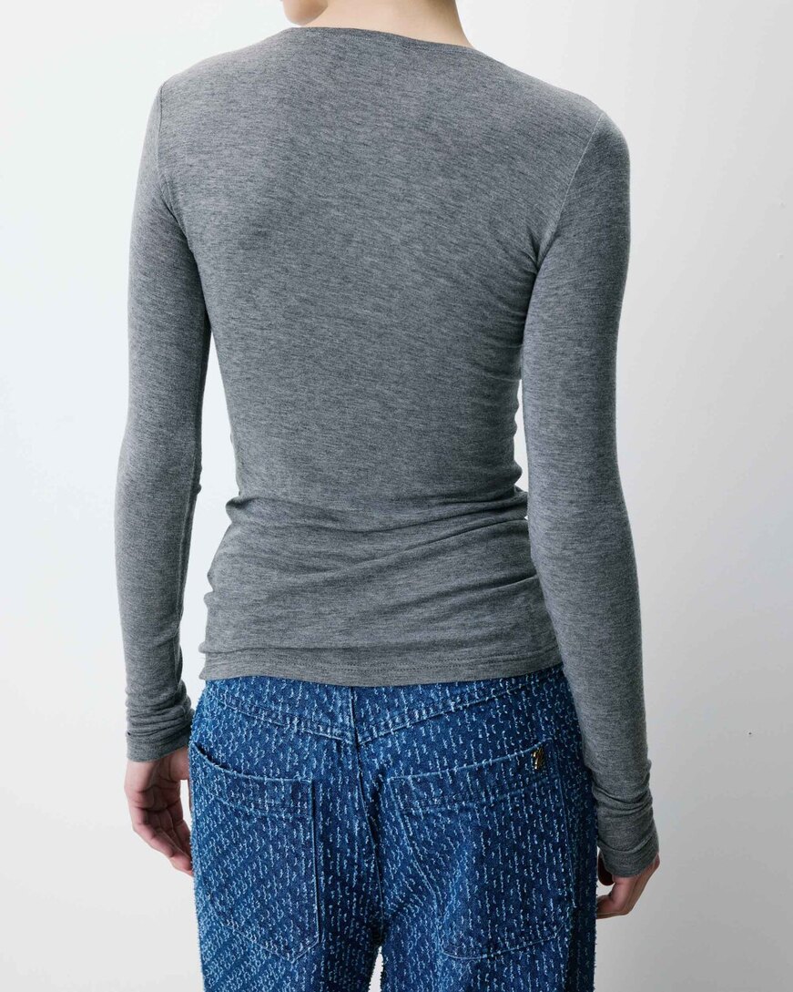 SECOND-SKIN CREW-NECK TOP ALKIAS