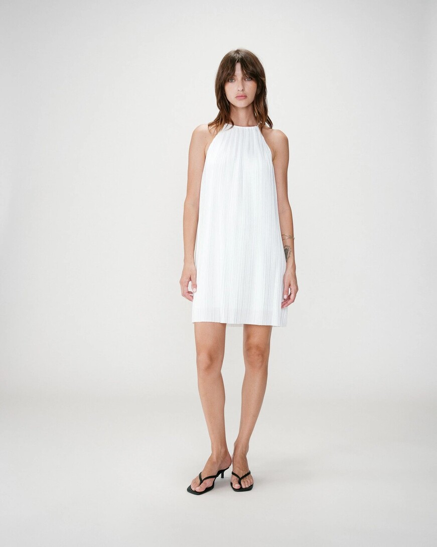 PLEATED SHORT DRESS IVOIRE WILONA