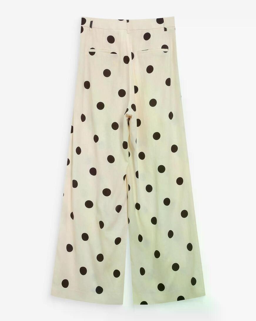 WIDE-LEG POLKA DOT PANTS ECRU WYNELL,S
