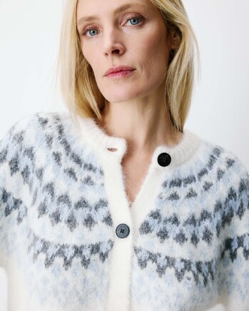 JACQUARD KNIT CARDIGAN IVOIRE ALEKIO