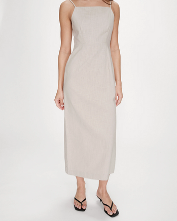 LONG LINEN DRESS SABLE VERANYS