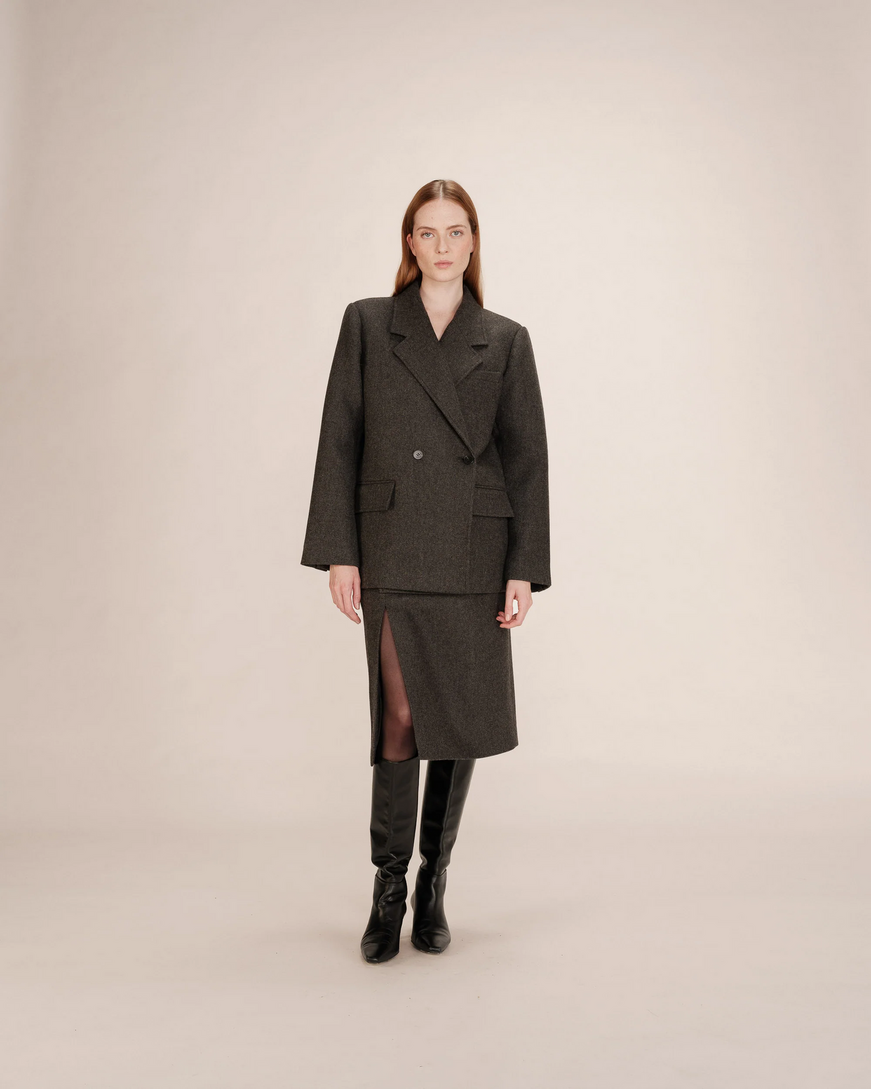 WOOL COAT BLAZER ANTHRACITE THOMAS GRACE&MILA