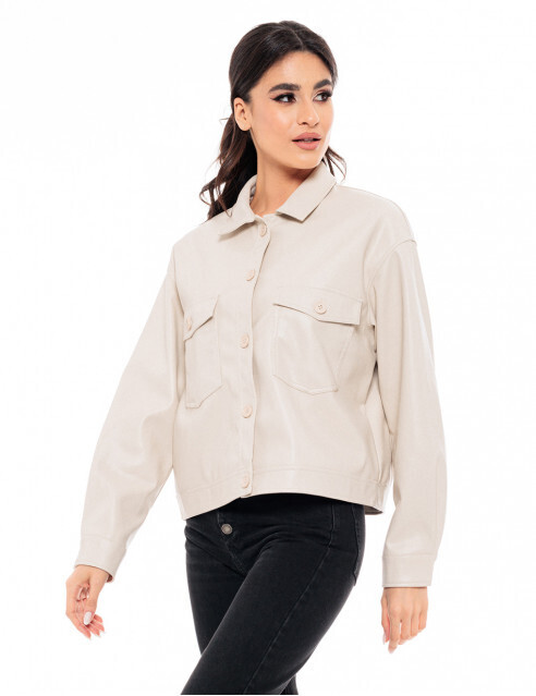 FASHION COAT SAND ECO LEATHER