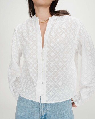 EYELET EMBROIDERY BLOUSE IVOIRE VANDITA
