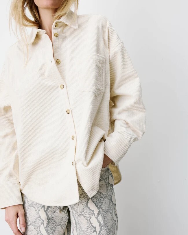 RELAXED CORDUROY SHIRT ECRU ANGE