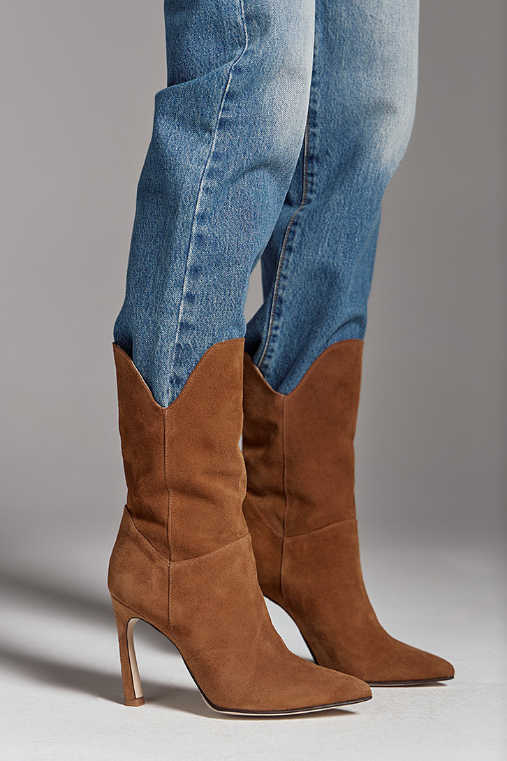 CAMEL LEATHER BOOTS (BLISS) SO CHIC,39